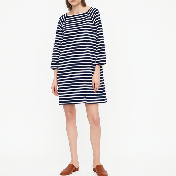 GAP Navy White Stripe Shift Dress XL Minimalist French Coastal - Picture 1 of 7